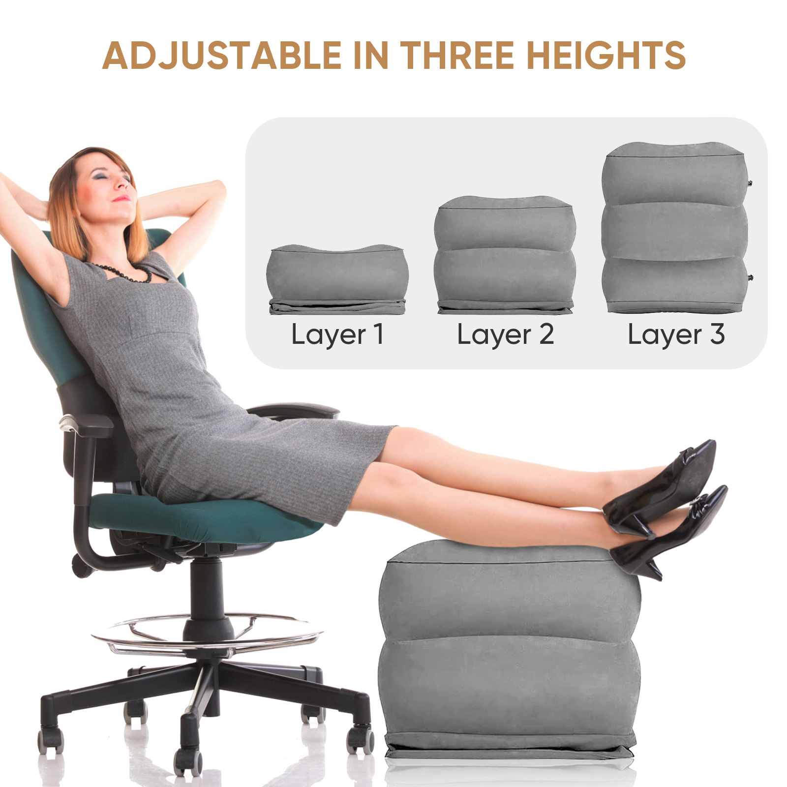 Travel Pillow Inflatable - Uçak Ayak Dayama Aparatı Seyahat Ayak