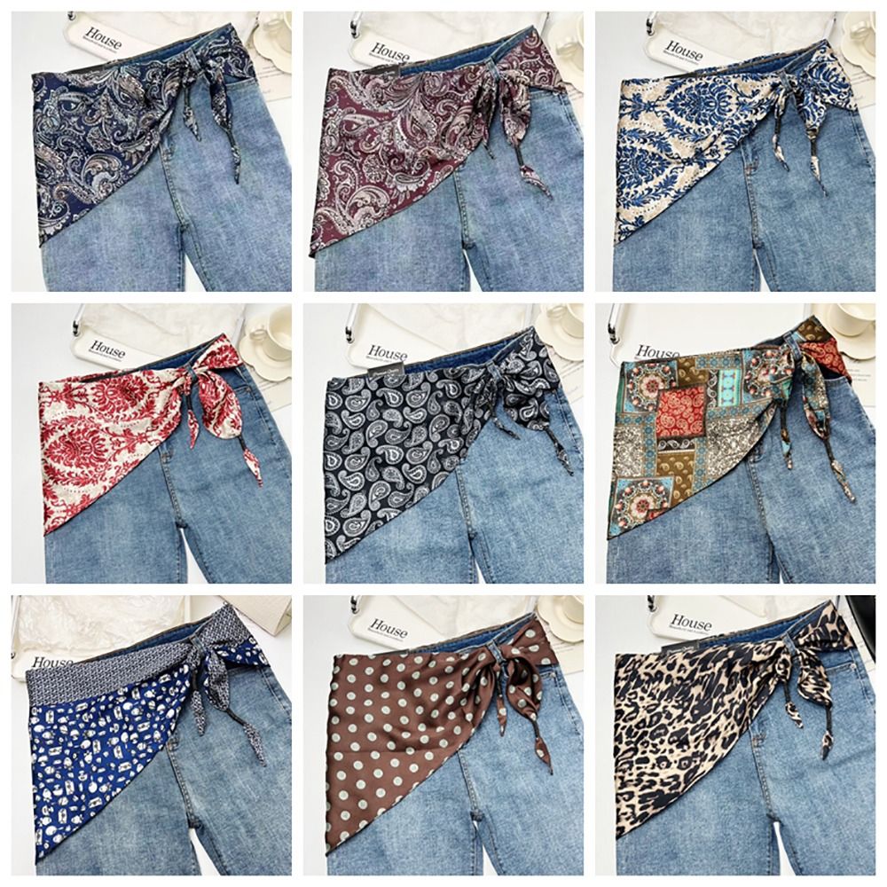 Travel Accessories For Women - İmitasyon İpek Kaju Çiçekli İpek Eşarp