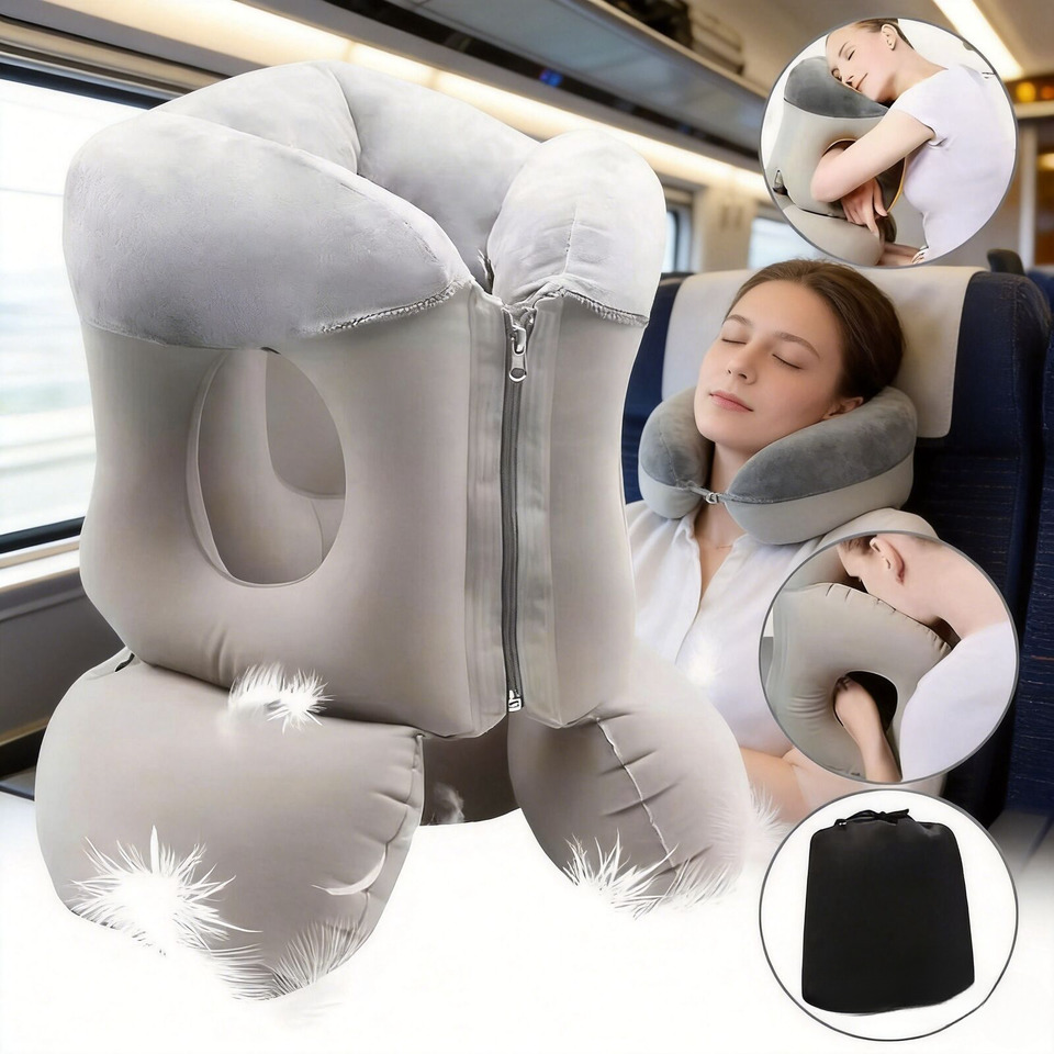 Travel Pillow Inflatable - Geliştirilmiş Şişirilebilir Hava Yastıklı Seyahat Yastığı