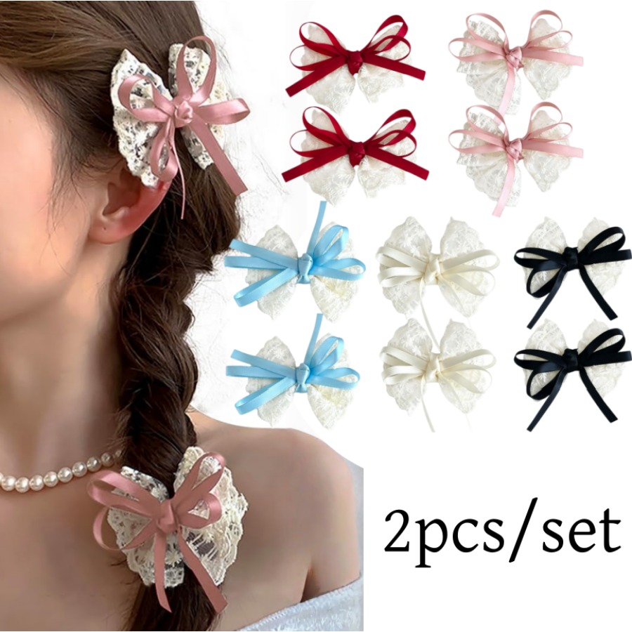 Travel Accessories Gear - 2 adet/takım sevimli dantel yay saç