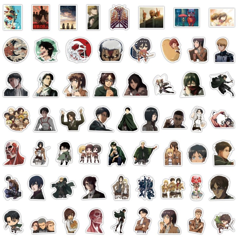Sticker Luggage Decorative - 60 adet Titan Anime çıkartmaları sevimli