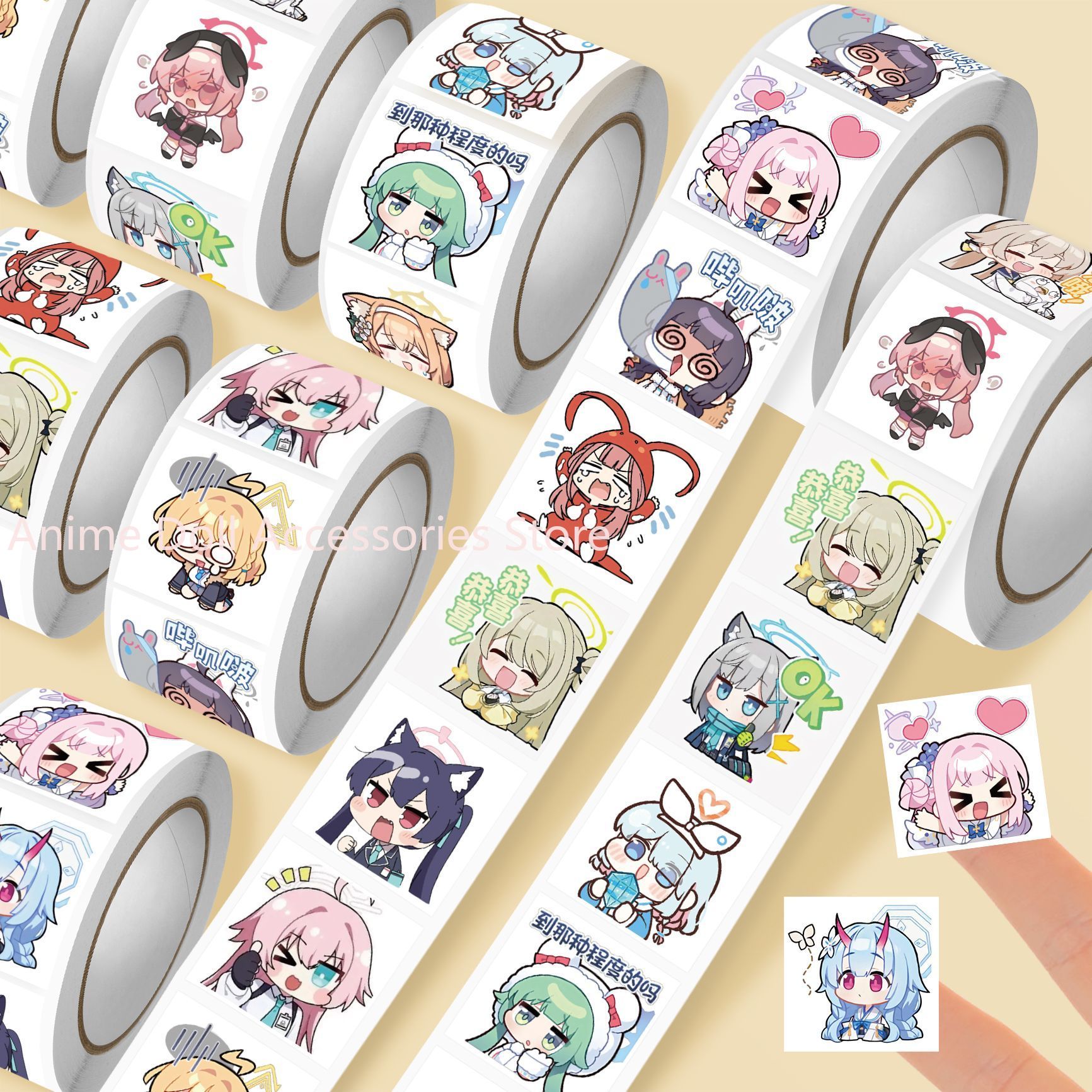 Sticker Luggage Decorative - 500 adet/rulo Mavi Arşiv Shimoe Koharu