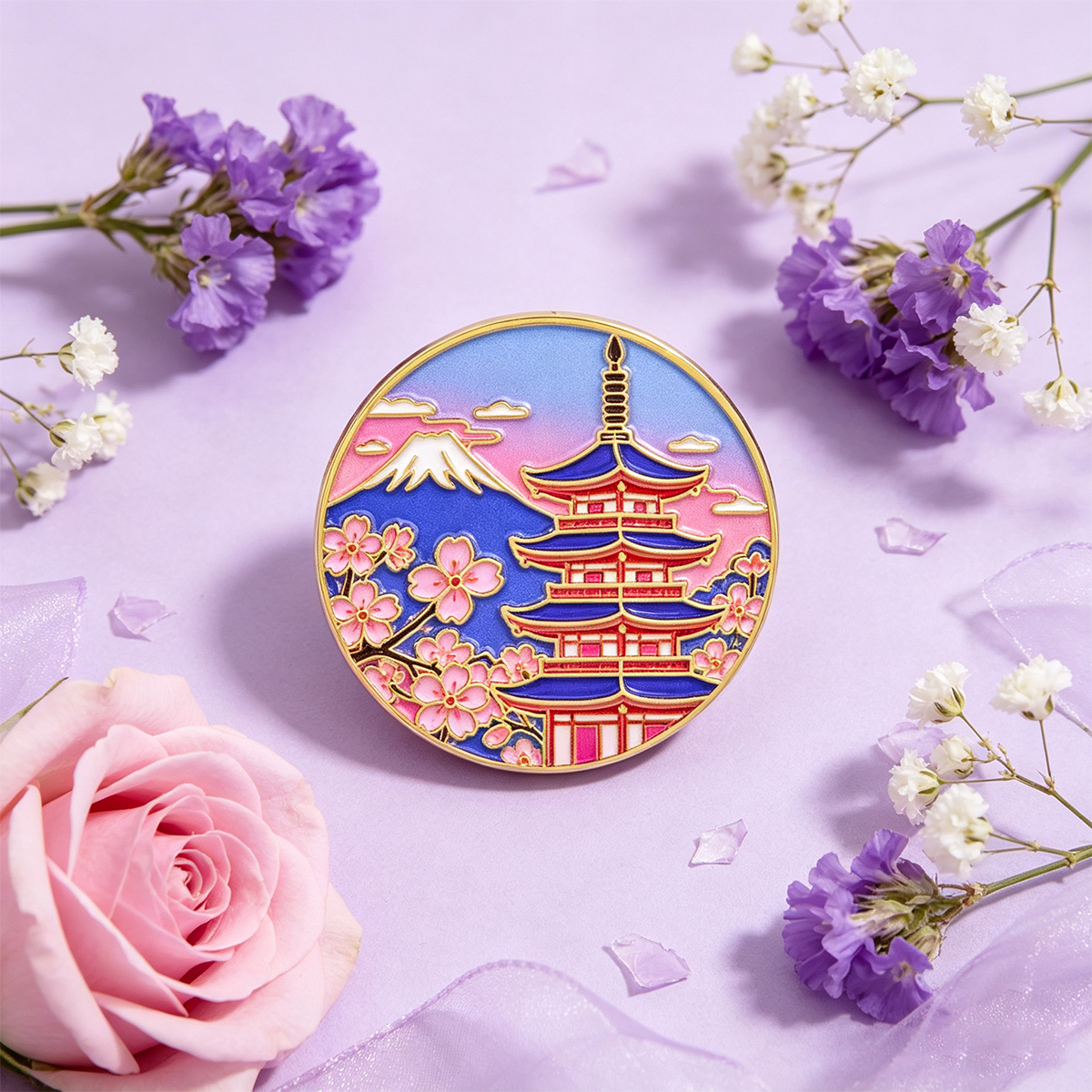 Japon Kiraz Çiçeği Emaye Pin,  - Travel Accessories In Japan incelemesi ve fiyatı