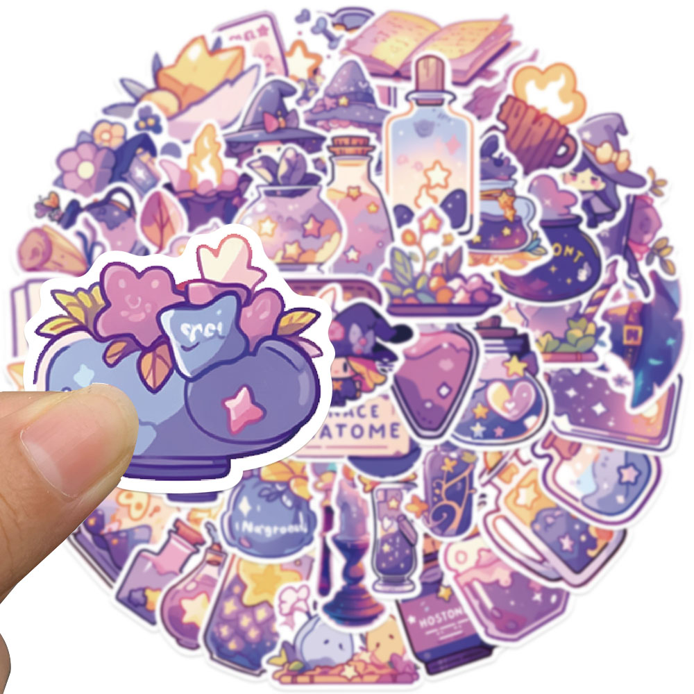 50 adet Mor Sihirli Cadı İksir - Sticker Luggage Decorative incelemesi ve fiyatı