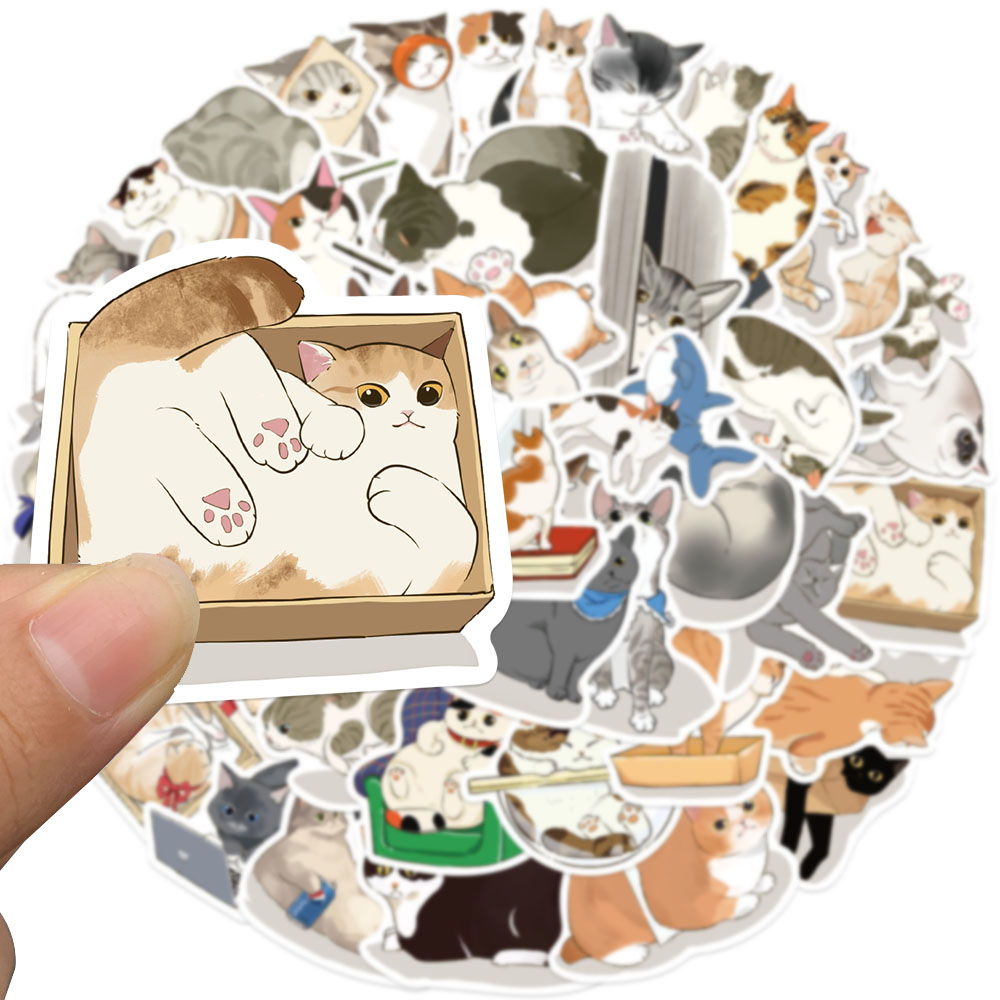 50 adet Sevimli Bakış Kedi Eti - Sticker Luggage Decorative incelemesi ve fiyatı