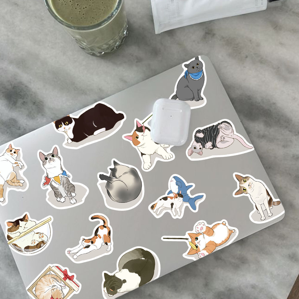 50 adet Sevimli Bakış Kedi Eti - Sticker Luggage Decorative incelemesi ve fiyatı