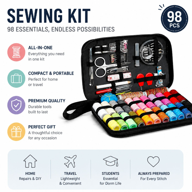 68/98PCS Dikiş Aksesuarları Al - Travel Accessories Gear incelemesi ve fiyatı