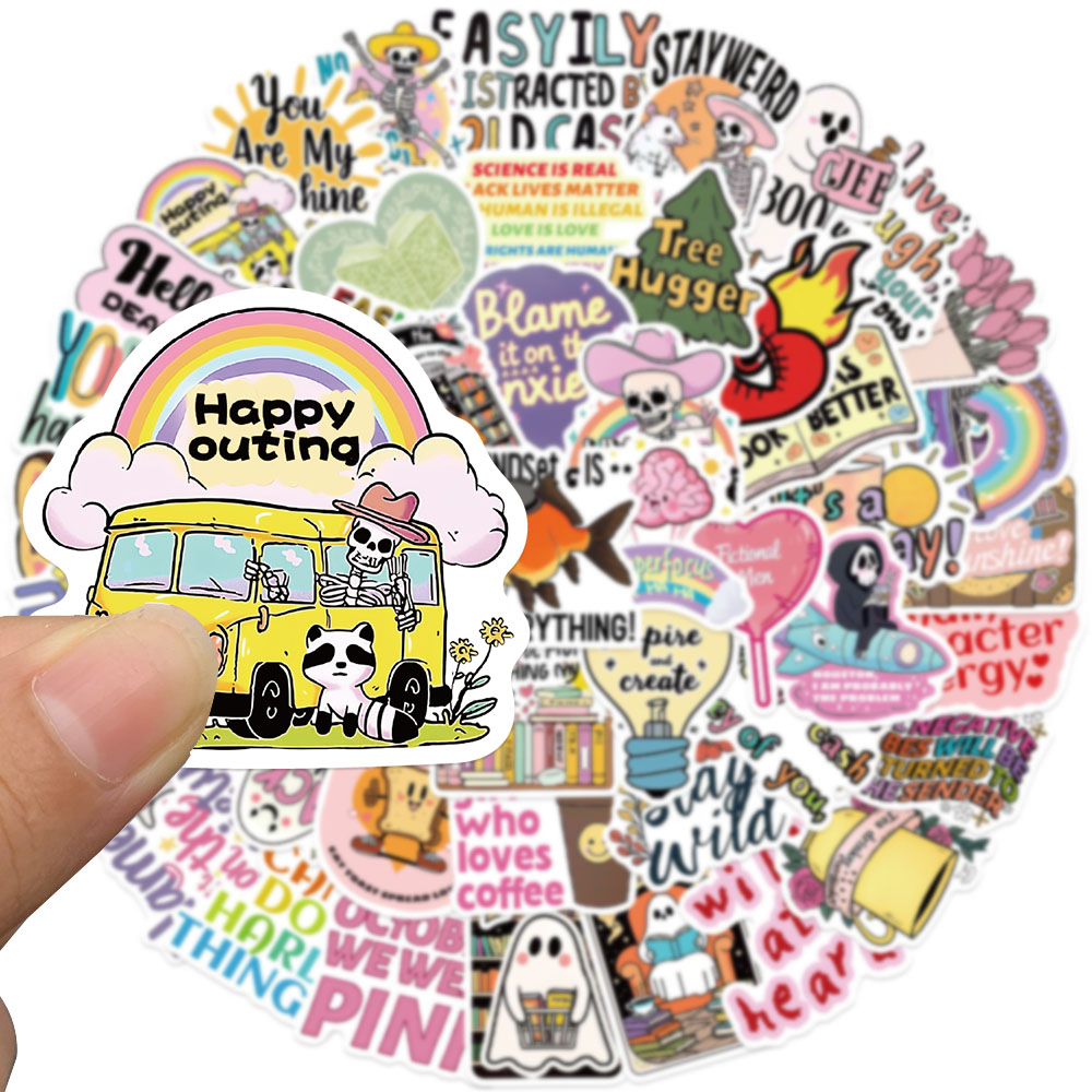 50 adet Komik Karikatür Dünya  - Sticker Luggage Decorative incelemesi ve fiyatı